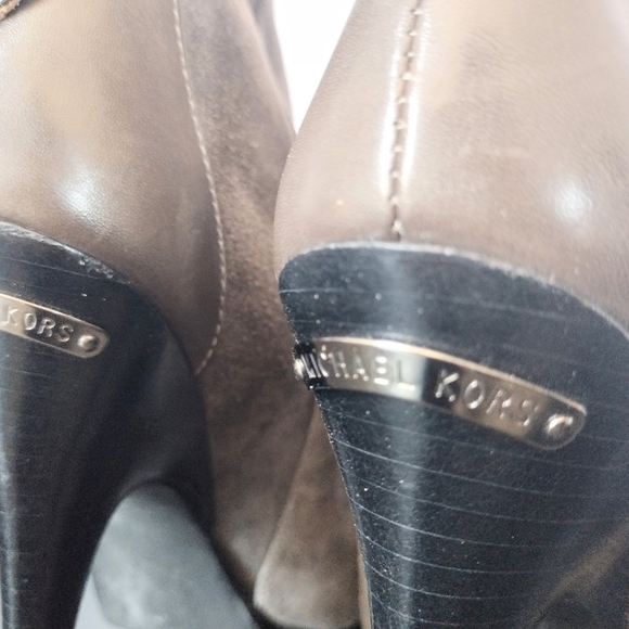 Michael Kors Grey Leather Stiletto Ankle Boots Size 7 - Picture 5 of 9
